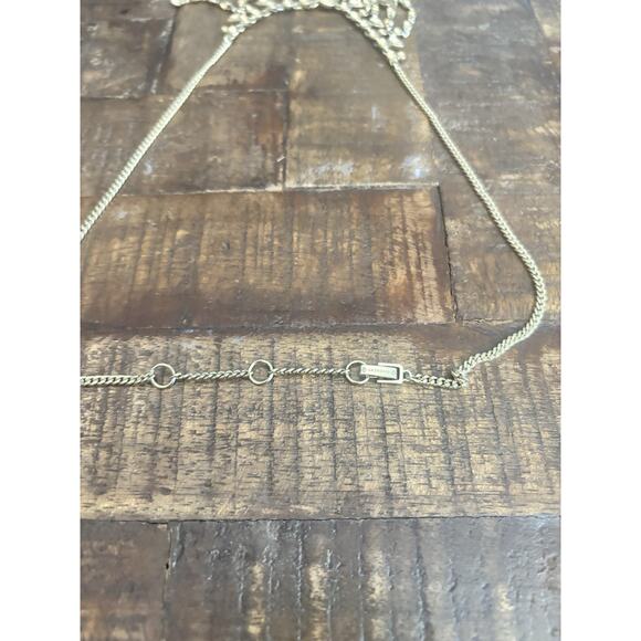 Givenchy Gold Tone & Crystal Waterfall Necklace - 21" Adjustable - Picture 7 of 16